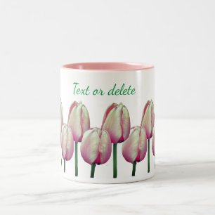 Rosa Tulip Flowers Personlig Två-Tonad Mugg