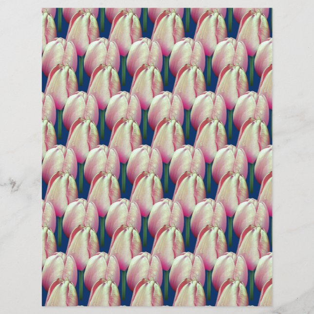 Rosa Tulip Flowers Scrapbook Papper (Framsida)