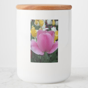 Rosa Tulip Food Container Label Mat Etikett