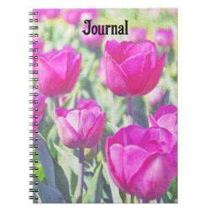 Rosa Tulip Garden Art Journal bärbar dator Anteckningsbok