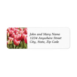Rosa Tulip Garden Blommigt Returadress Returadress Etikett