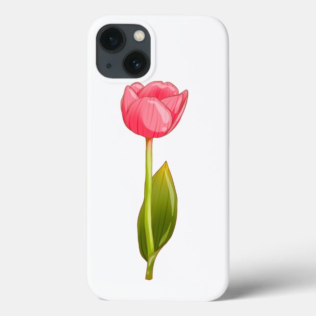 Rosa Tulip - Glossy Aesthetic Flower Art (Baksida)