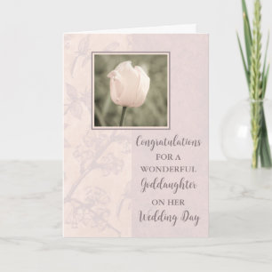 Rosa Tulip Goddotters Bröllopsdag Grattisar Kort