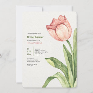 Rosa Tulip Inbjudningskort för möhippan