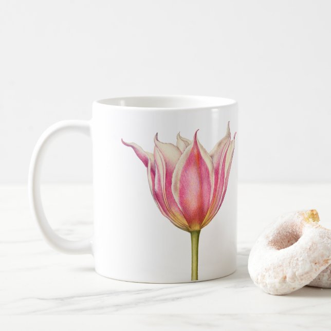 Rosa Tulip-kaffe Mugg (Med munk)