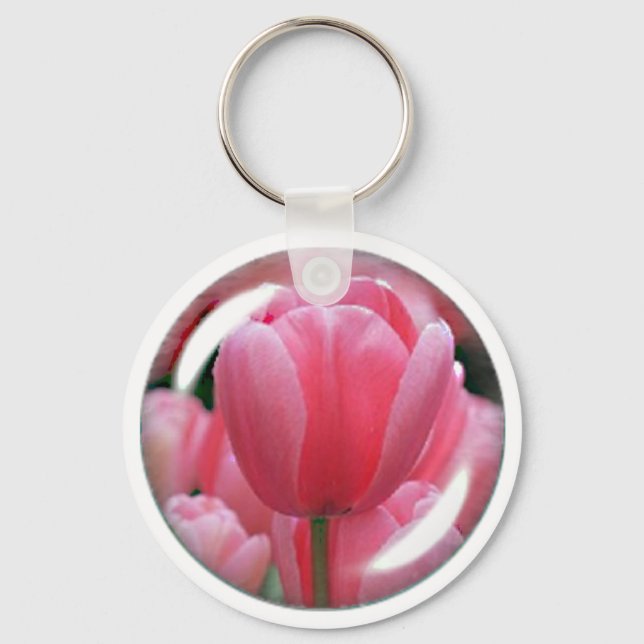 Rosa Tulip Keychain Nyckelring (Framsida)