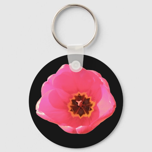 Rosa Tulip Keychain Nyckelring (Framsida)