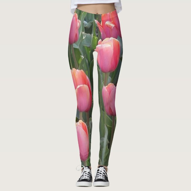 Rosa Tulip Leggings (Framsida)