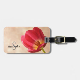 Rosa Tulip Luggage tag Bagagebricka