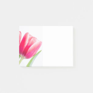 Rosa Tulip med Grönt Löv Photo Post-it Block