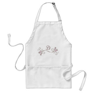 Rosa Tulip Monogram Anpassningsbar Aprons Förkläde