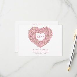 Rosa tulip monogram måltid, alternativ bröllop hän OSA kort