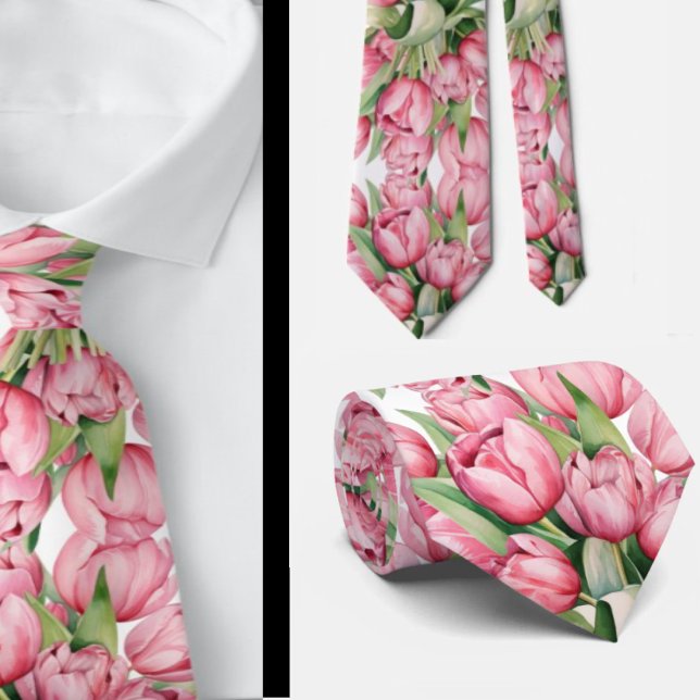 Rosa Tulip Neck Tie Slips (Skapare uppladdad)
