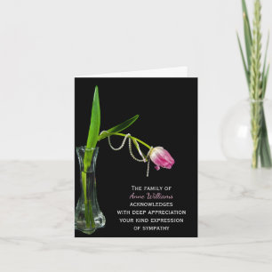 Rosa Tulip och Pearls Tack från familjen Kort