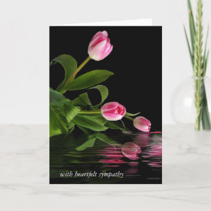 Rosa Tulip reflektion i Vatten sympati Kort