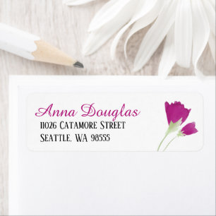 Rosa Tulip Return-adressetikett Lakan Returadress Etikett