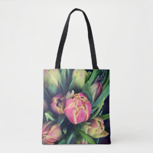 Rosa Tulip Tote Bag Tygkasse