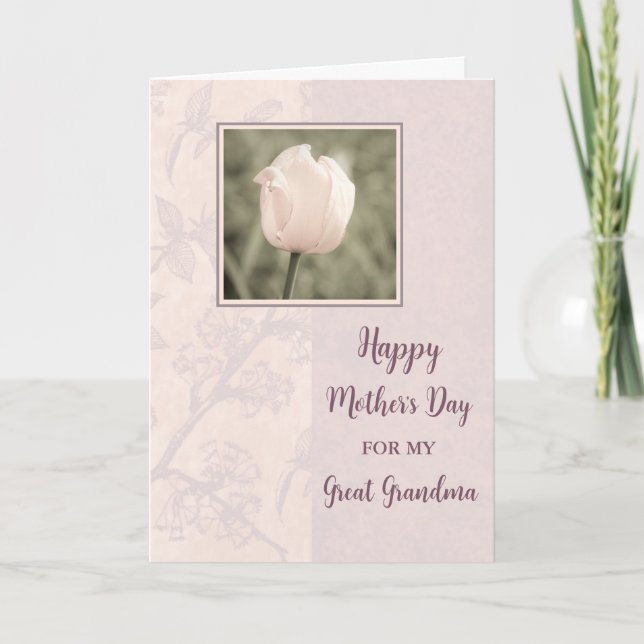 Rosa Tulip Underbart Grandma Lycklig Mors dag-kort Kort (Framsida)