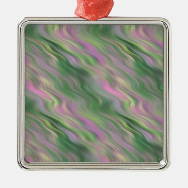 Rosa Tulip Vågigt Struktur Julgransprydnad Metall (Framsidan)