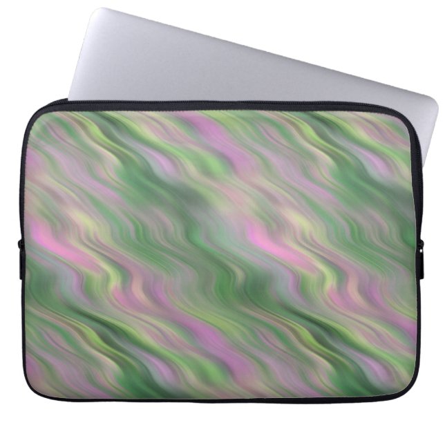 Rosa Tulip Vågigt Struktur Laptop Sleeve (Framsidan)