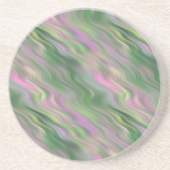 Rosa Tulip Vågigt Struktur Underlägg Sandsten (Framsidan)