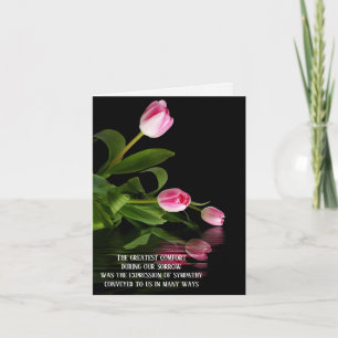 Rosa Tulip Vatten Reflection Sympathy Tack athy Kort