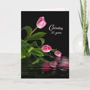 Rosa Tulips 30-årskort Kort