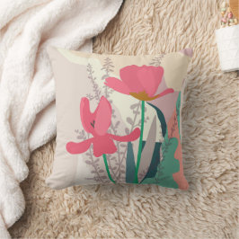 Rosa Tulips Artistic Modern Färg block Kudde