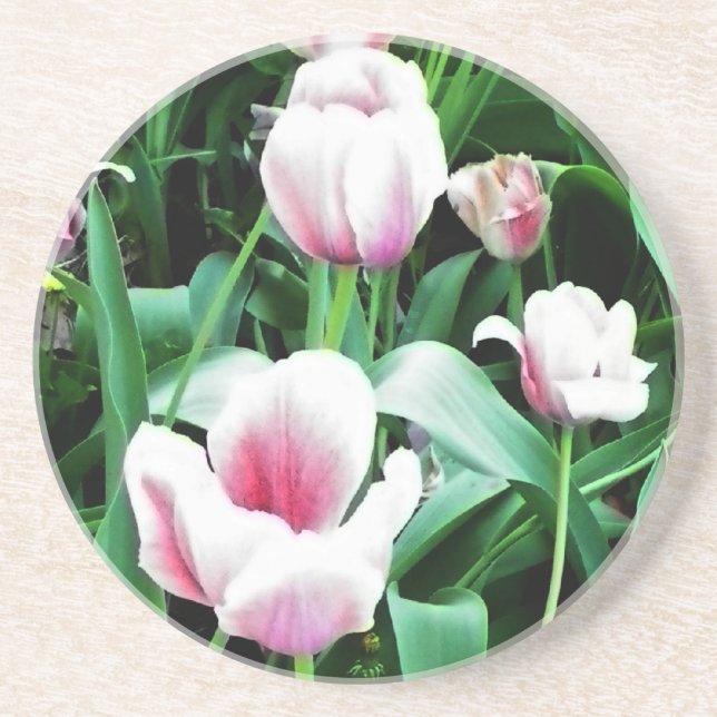 Rosa Tulips Bild Underlägg Sandsten (Framsidan)