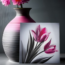 Rosa Tulips Bläck Sketch