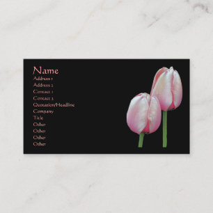 Rosa Tulips Blommigt Affärskort Visitkort