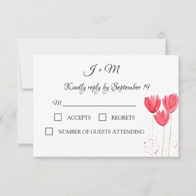 Rosa Tulips Blommigt blommor Vår bröllop OSA (Framsida)