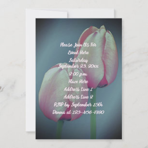 Rosa Tulips Blommigt Party-inbjudan Inbjudningar