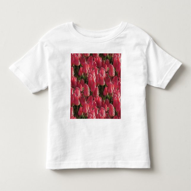 Rosa Tulips Blommigt T Shirt (Framsida)
