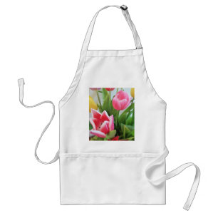 Rosa Tulips, Blommigt Vår Bouquet, blommor Förkläde
