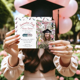 Rosa Tulips & Capsules Nurse Studenten inbjudan