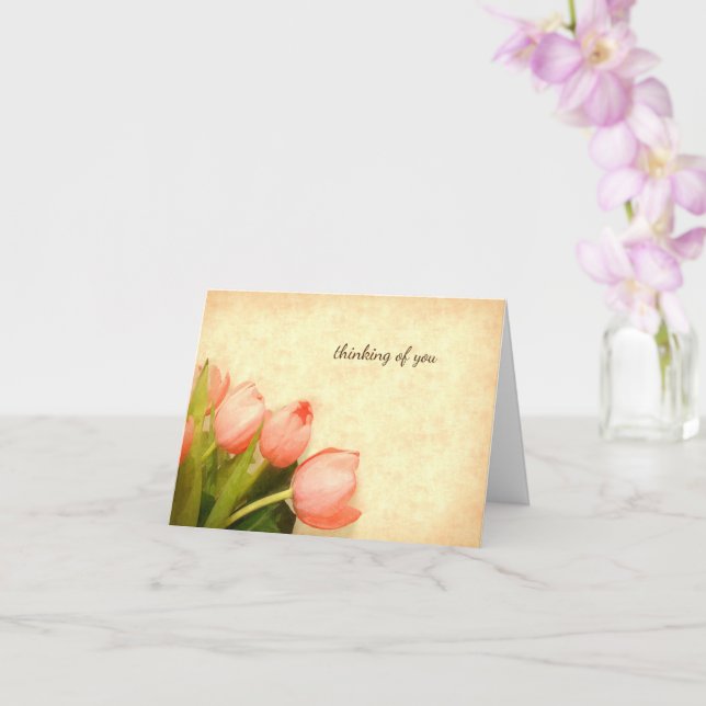 rosa tulips... enkelt att tänka på dig kort (Orkide)