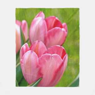 Rosa Tulips Fleecefilt