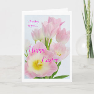 Rosa Tulips: Glad påsk:Du tänker på dig Helgkort