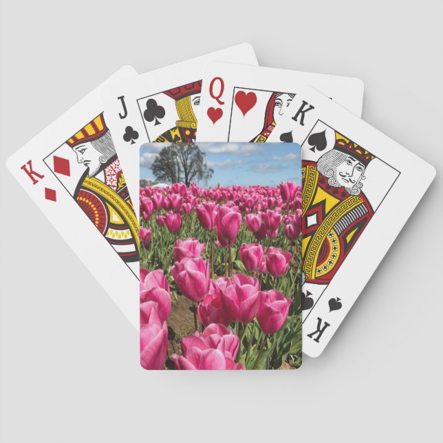 Rosa Tulips i Fält, Oregon Casinokort (Baksidan)