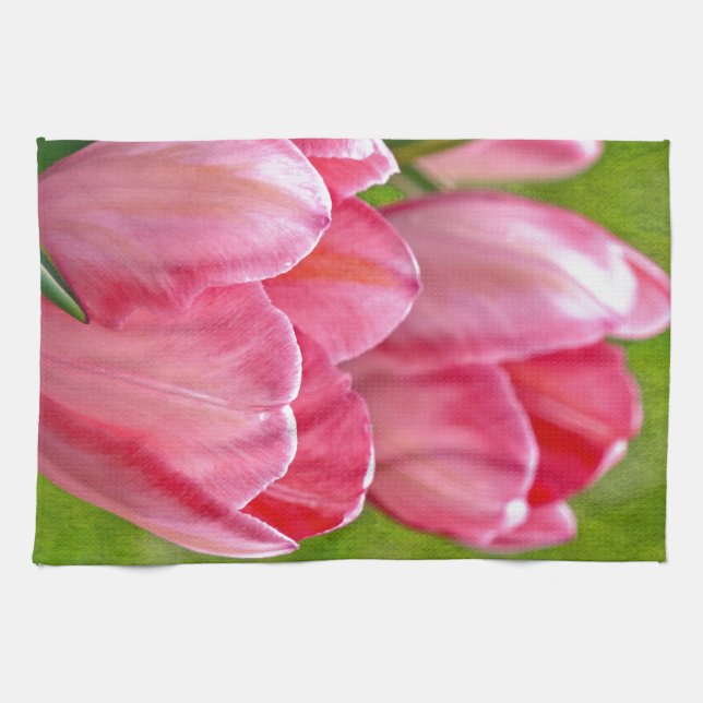 Rosa Tulips Kökshandduk (Horisontell)
