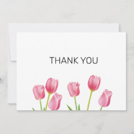 Rosa Tulips - kort - ett enkelt tack