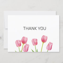 Rosa Tulips - kort - ett enkelt tack