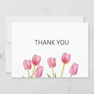 Rosa Tulips - kort - ett enkelt tack