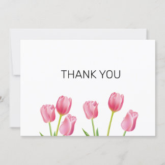 Rosa Tulips - kort - ett enkelt tack