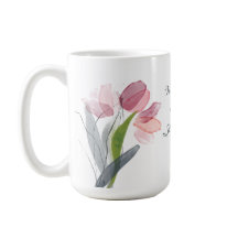 Rosa Tulips Lövs White World's Best Stepmamma