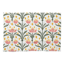 Rosa Tulips med grönt mönster