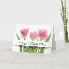 Rosa Tulips Mors dag Helgkort