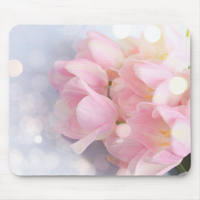Rosa Tulips Mouse Pad Musmatta (Framsidan)