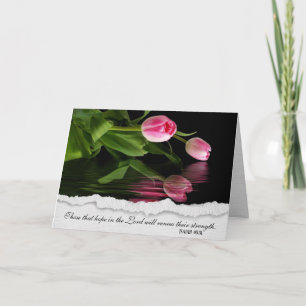 Rosa Tulips på Black Bible Verse Card Kort
